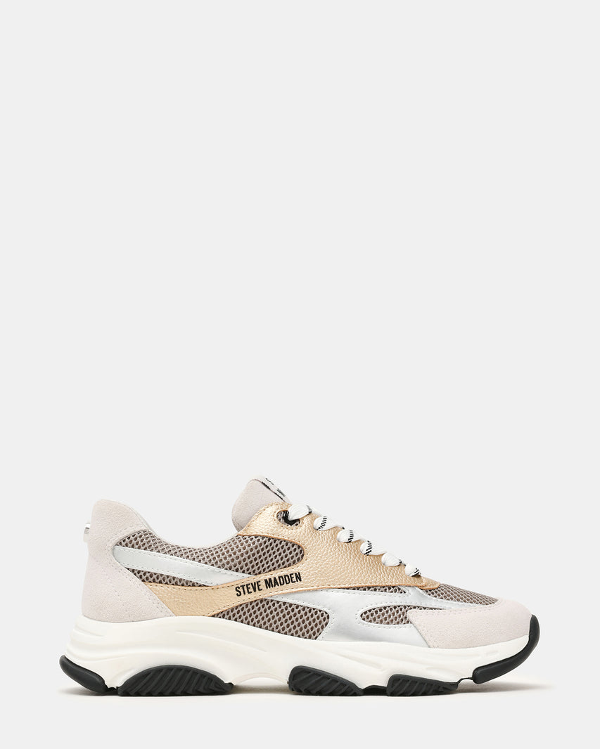 Tenis Front Row Blanco con dorado