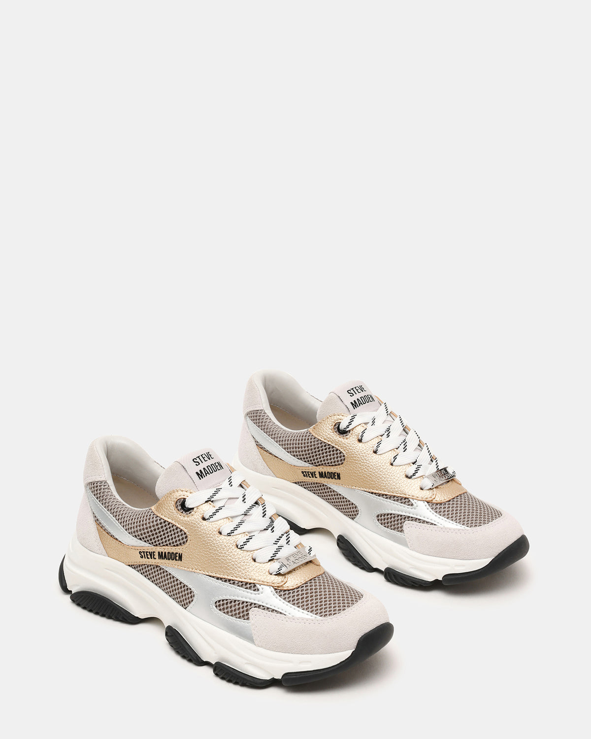 Tenis Front Row Blanco con dorado - view 2