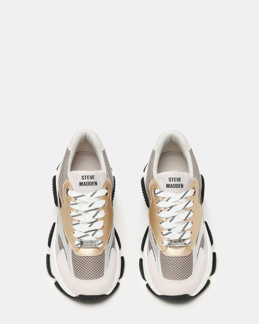 Tenis Front Row Blanco con dorado - view 4
