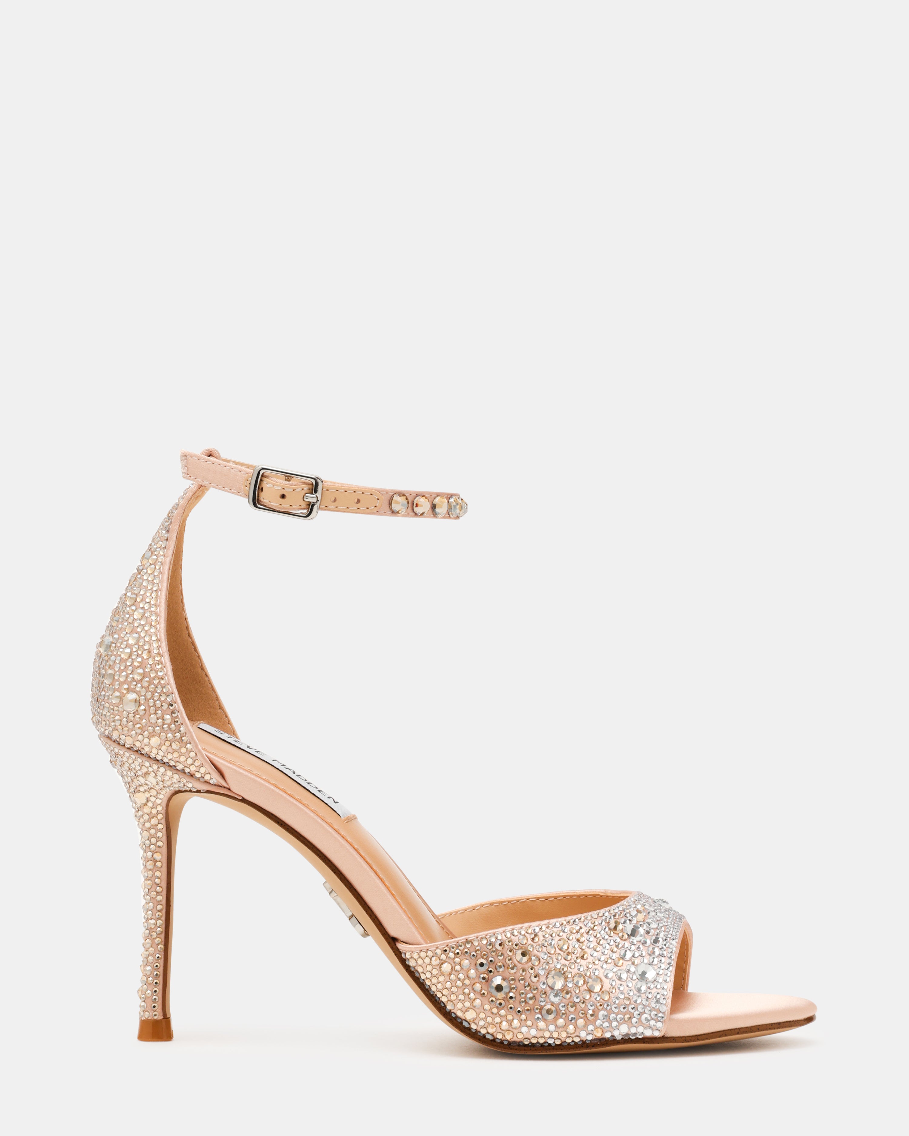 Tacones Stiletto Raquelle Beige Brillantes