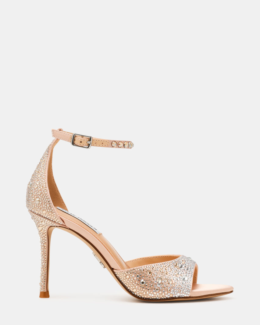 Tacones Stiletto Raquelle Beige Brillantes