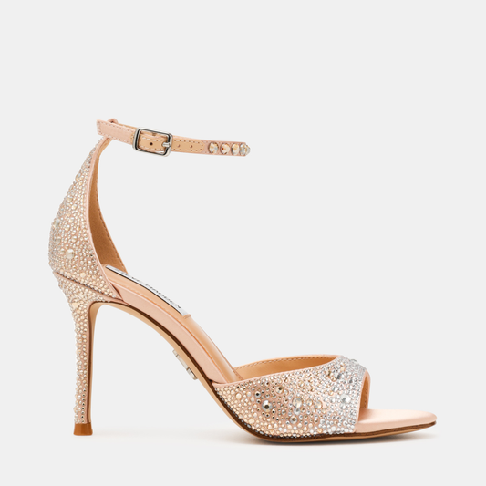Tacones Stiletto Raquelle Beige Brillantes