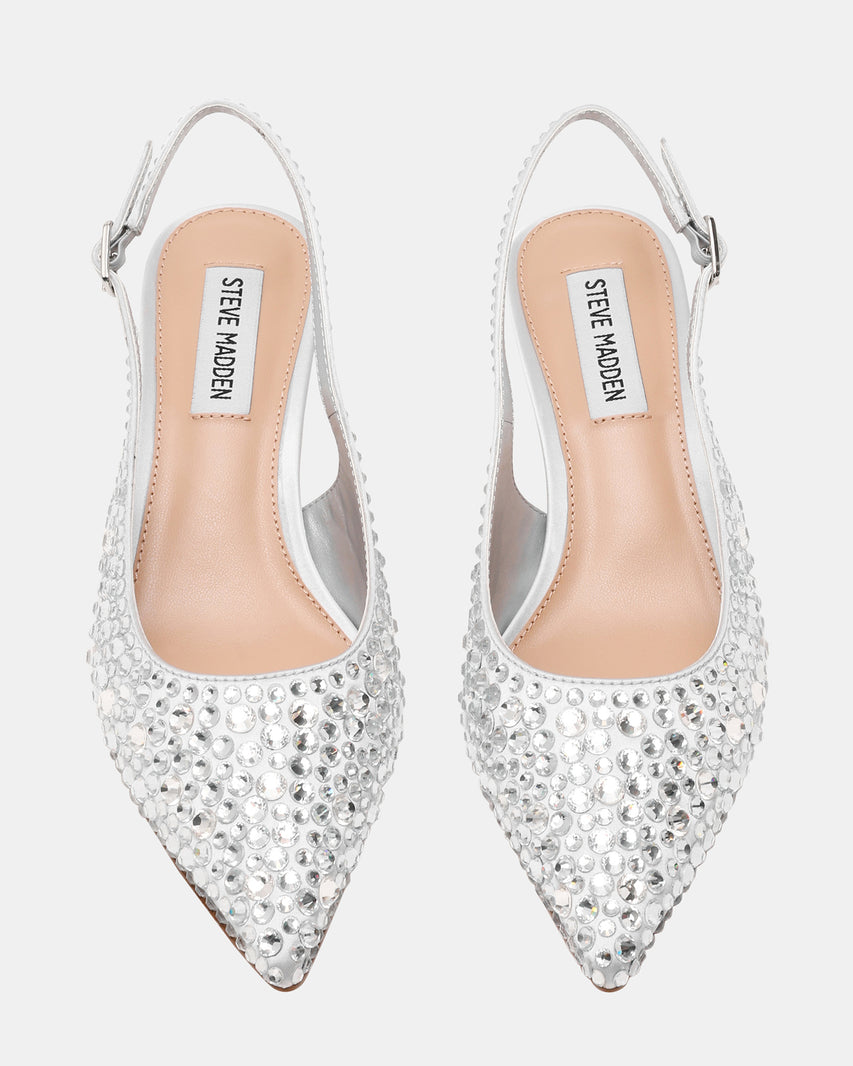 Tacones Stiletto Korra-R Plateados con brillante