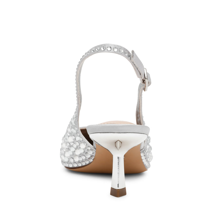 Tacones Stiletto Korra-R Plateados con brillante