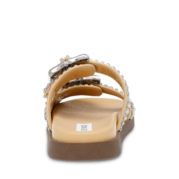 Sandalias Planas Majesta Beige Brillantes