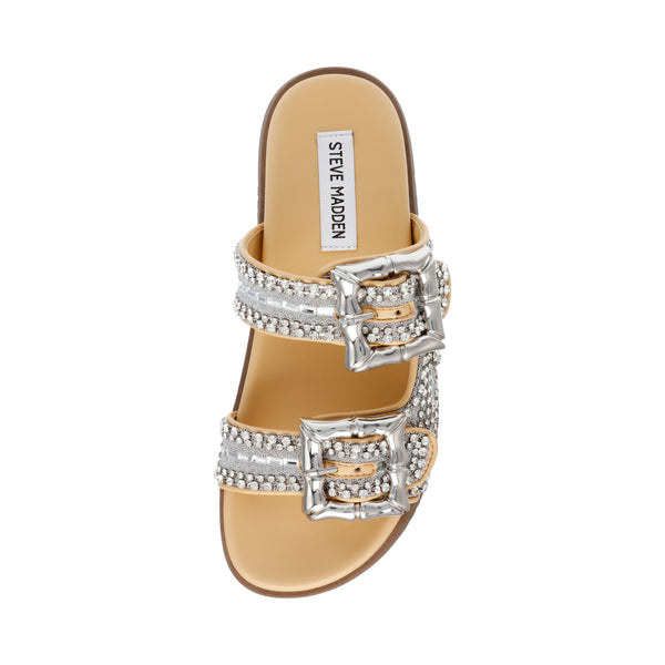 Sandalias Planas Majesta Beige Brillantes