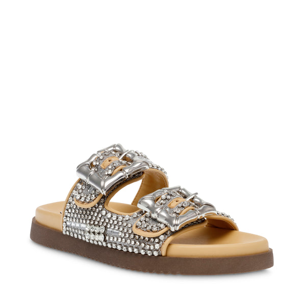 Sandalias Planas Majesta Beige Brillantes